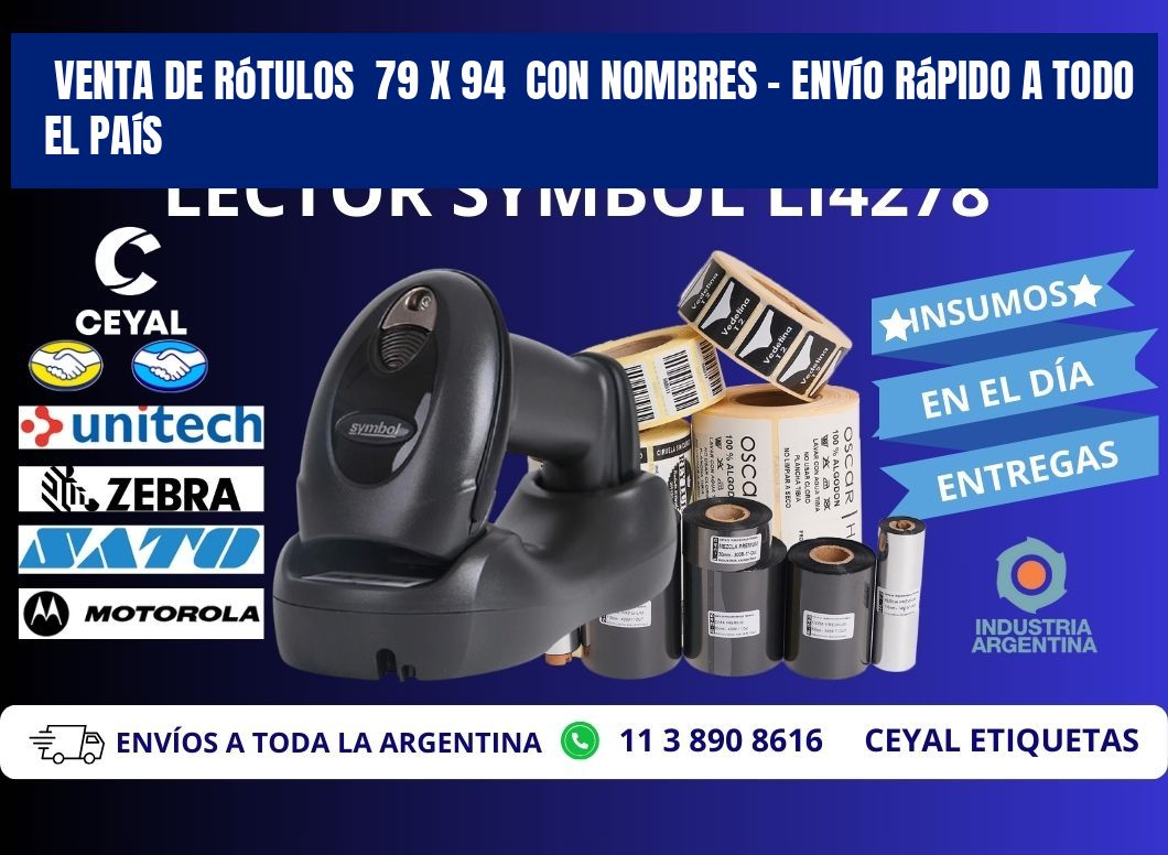 Venta de Rótulos  79 x 94  con Nombres – Envío Rápido a Todo el País