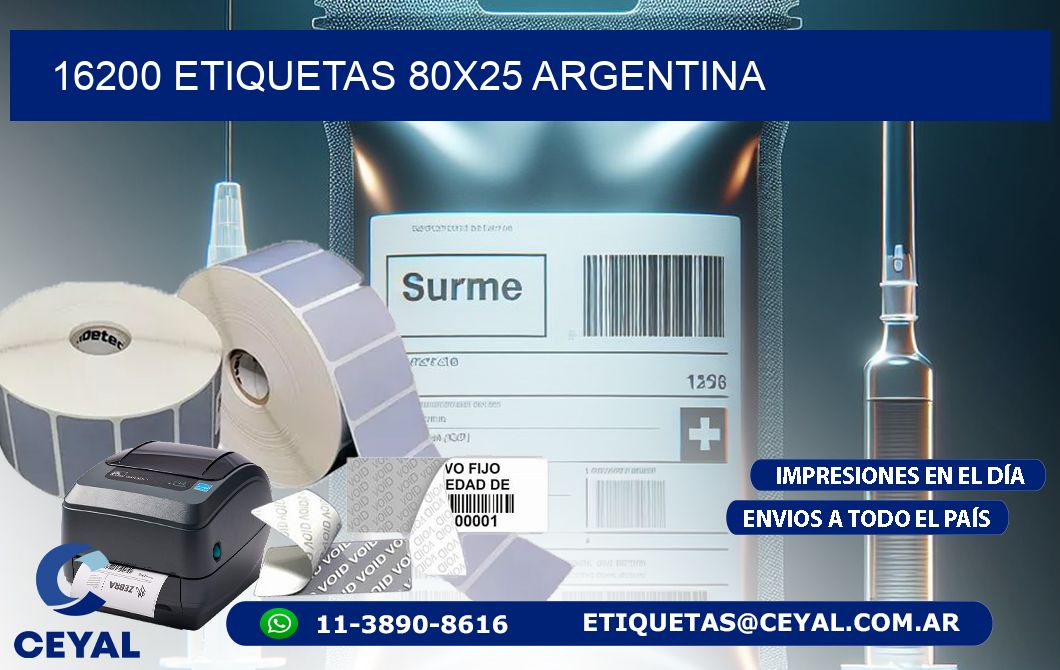 16200 ETIQUETAS 80x25 argentina