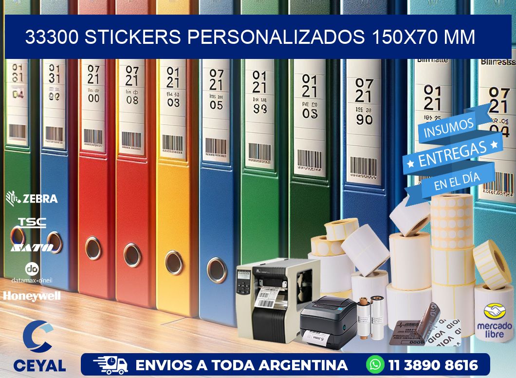 33300 STICKERS PERSONALIZADOS 150x70 mm