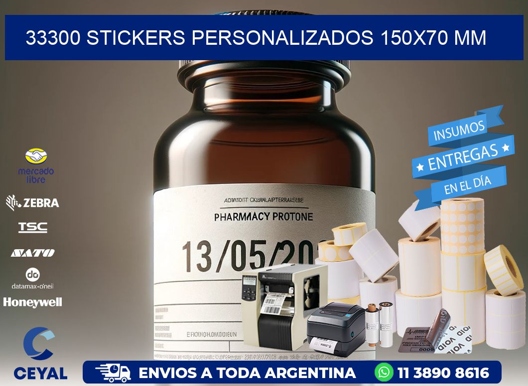 33300 STICKERS PERSONALIZADOS 150×70 mm