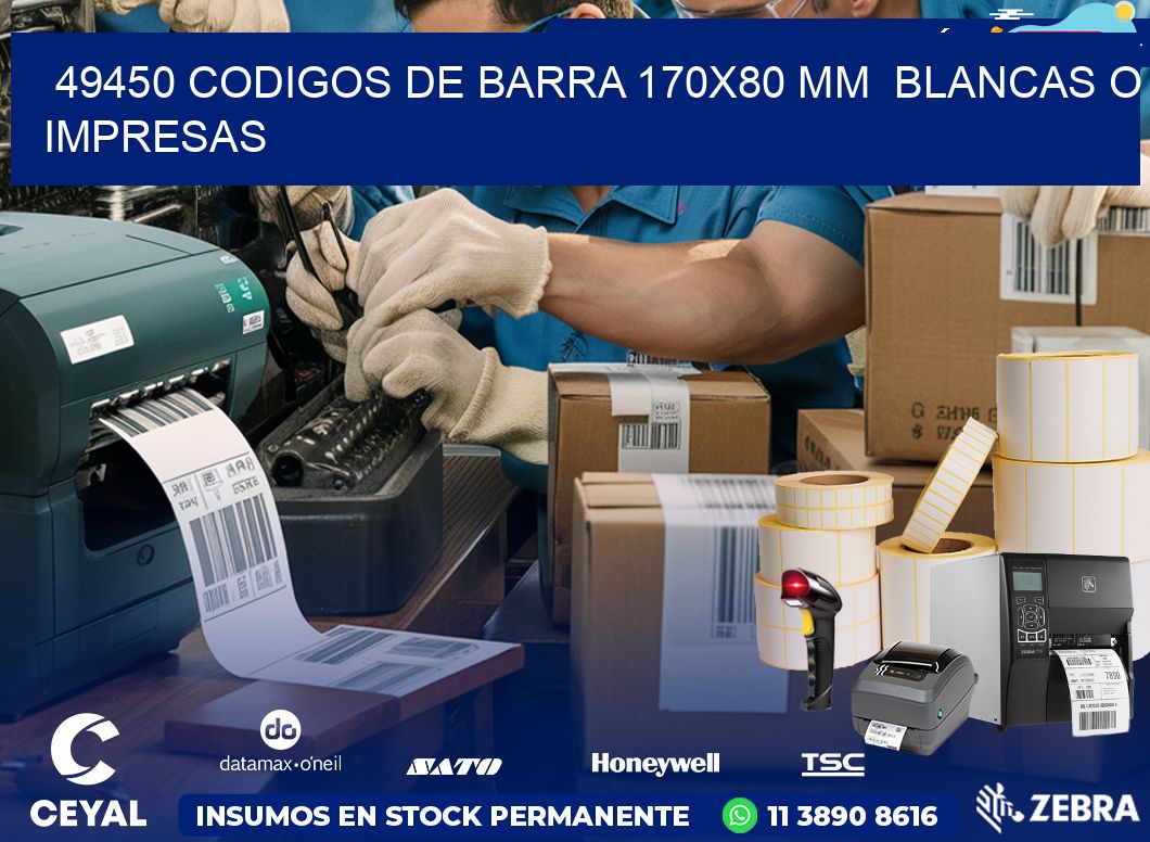 49450 CODIGOS DE BARRA 170×80 mm  BLANCAS O IMPRESAS