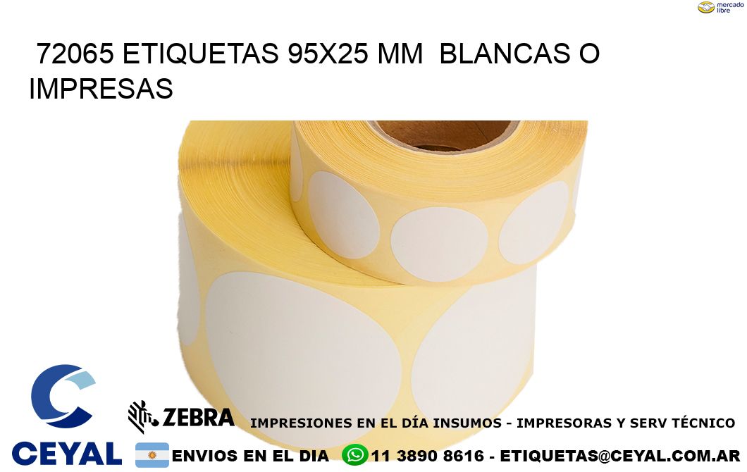 72065 ETIQUETAS 95x25 mm  BLANCAS O IMPRESAS