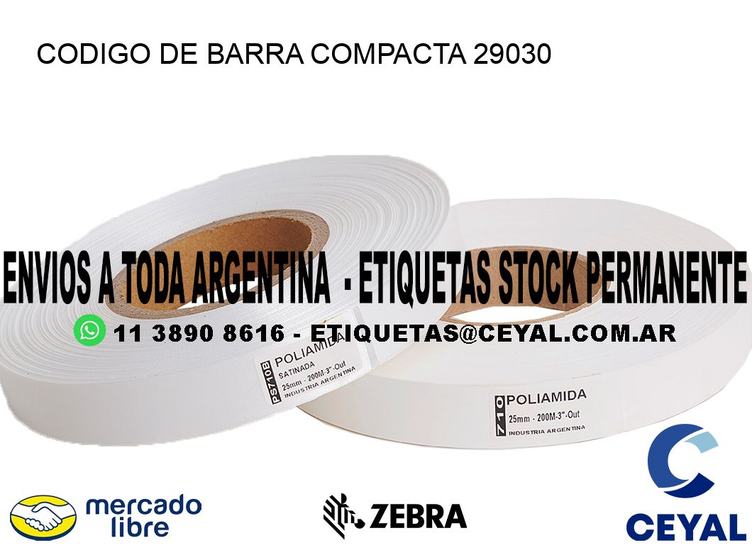 CODIGO DE BARRA COMPACTA 29030