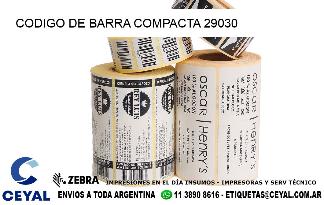 CODIGO DE BARRA COMPACTA 29030