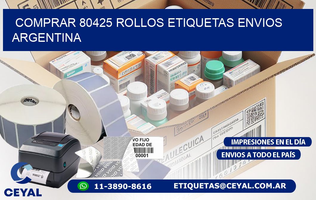 COMPRAR 80425 ROLLOS ETIQUETAS ENVIOS ARGENTINA