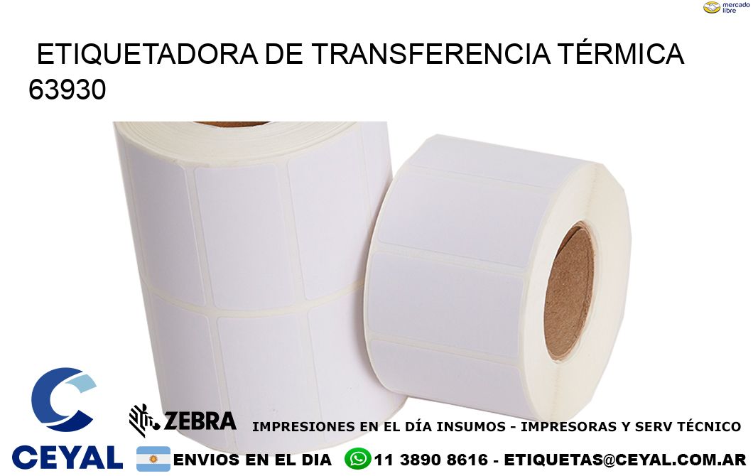 ETIQUETADORA DE TRANSFERENCIA TÉRMICA 63930