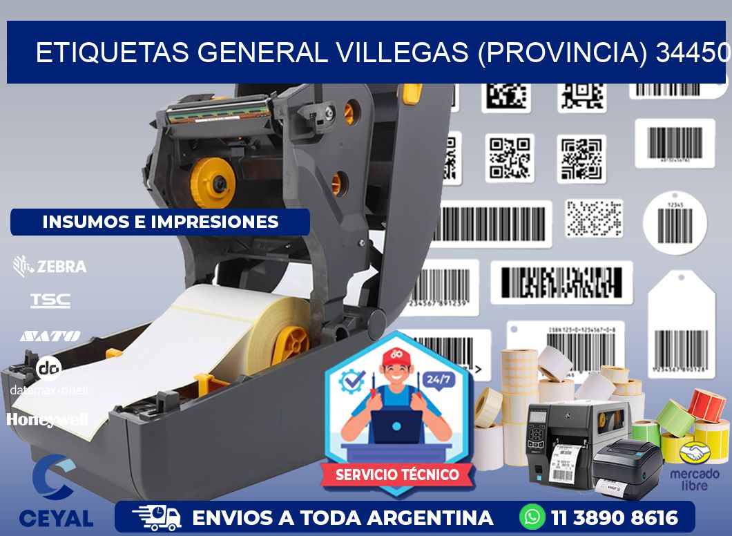 ETIQUETAS GENERAL VILLEGAS (PROVINCIA) 34450