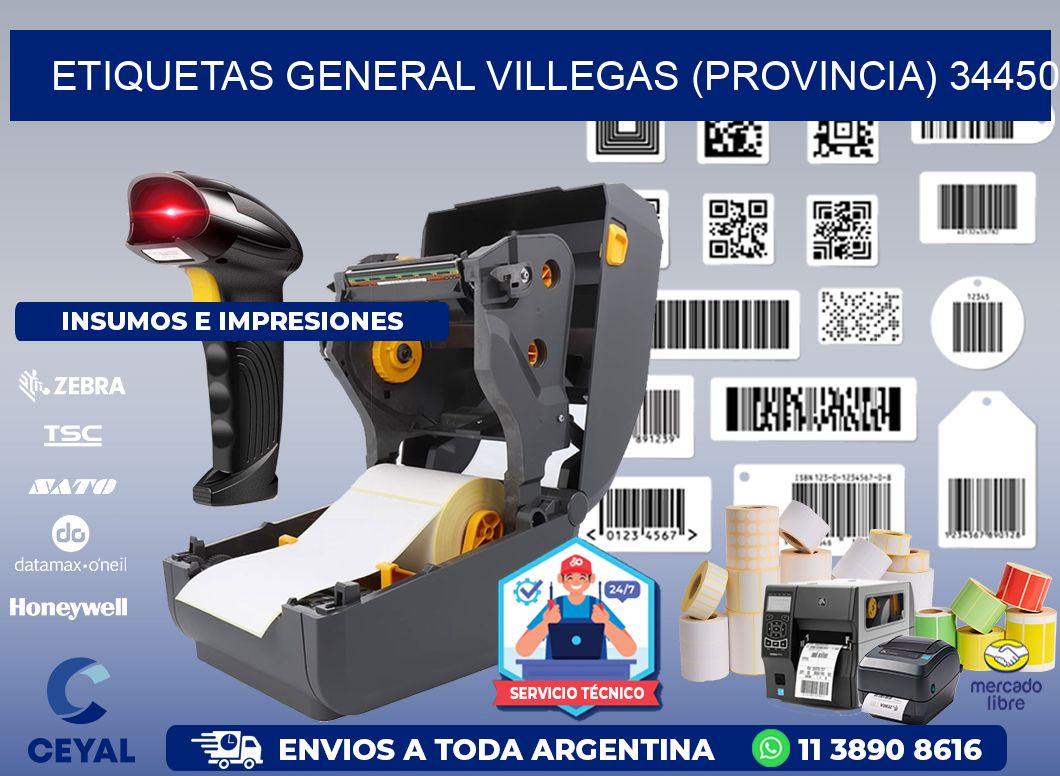 ETIQUETAS GENERAL VILLEGAS (PROVINCIA) 34450