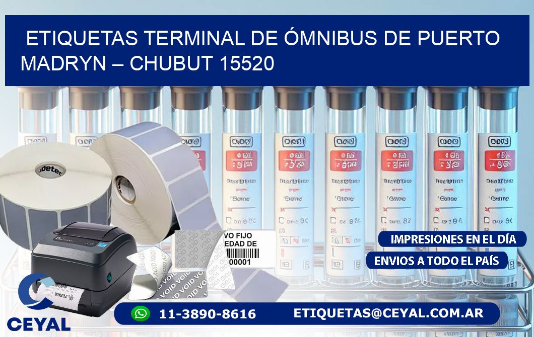 ETIQUETAS TERMINAL DE ÓMNIBUS DE PUERTO MADRYN – CHUBUT 15520