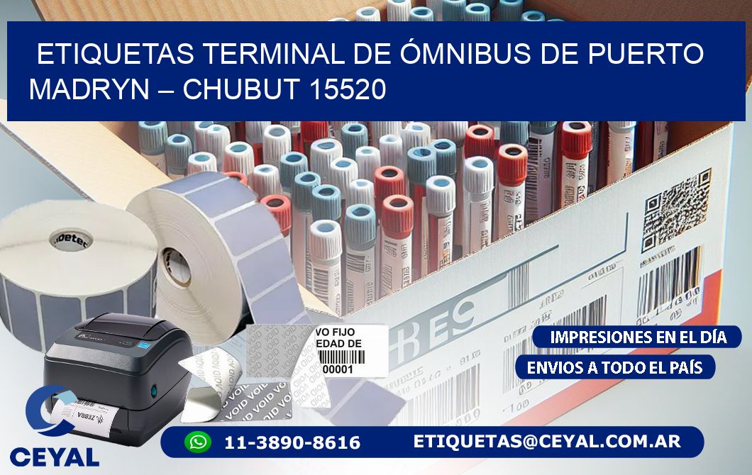 ETIQUETAS TERMINAL DE ÓMNIBUS DE PUERTO MADRYN – CHUBUT 15520
