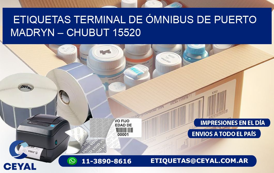 ETIQUETAS TERMINAL DE ÓMNIBUS DE PUERTO MADRYN – CHUBUT 15520