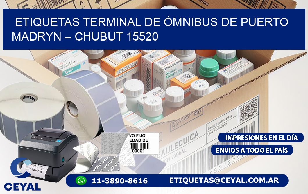 ETIQUETAS TERMINAL DE ÓMNIBUS DE PUERTO MADRYN – CHUBUT 15520
