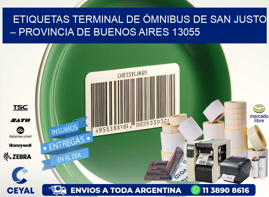 ETIQUETAS TERMINAL DE ÓMNIBUS DE SAN JUSTO – PROVINCIA DE BUENOS AIRES 13055