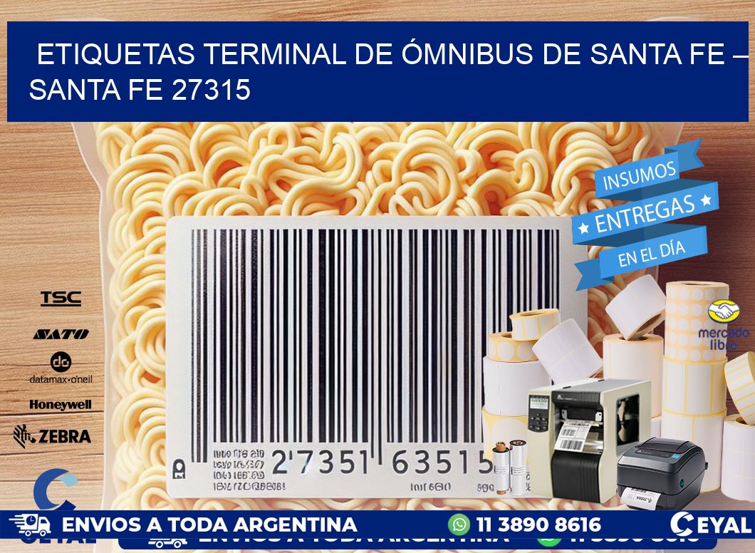 ETIQUETAS TERMINAL DE ÓMNIBUS DE SANTA FE – SANTA FE 27315