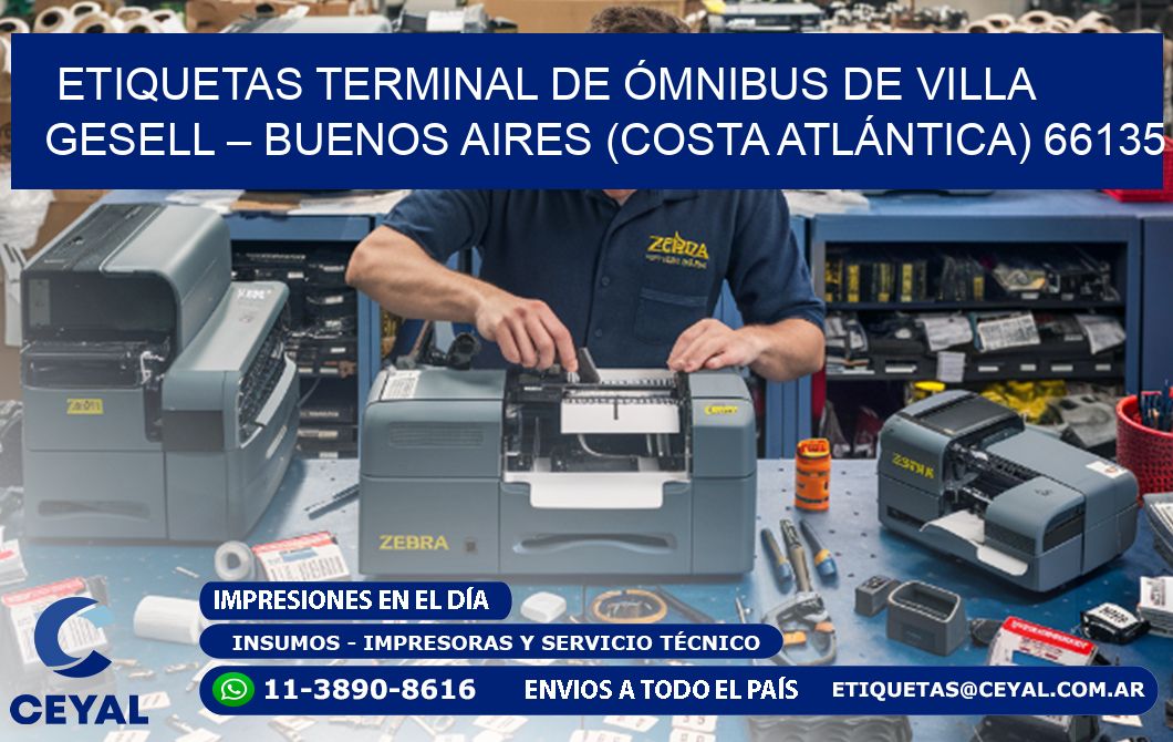 ETIQUETAS TERMINAL DE ÓMNIBUS DE VILLA GESELL – BUENOS AIRES (COSTA ATLÁNTICA) 66135