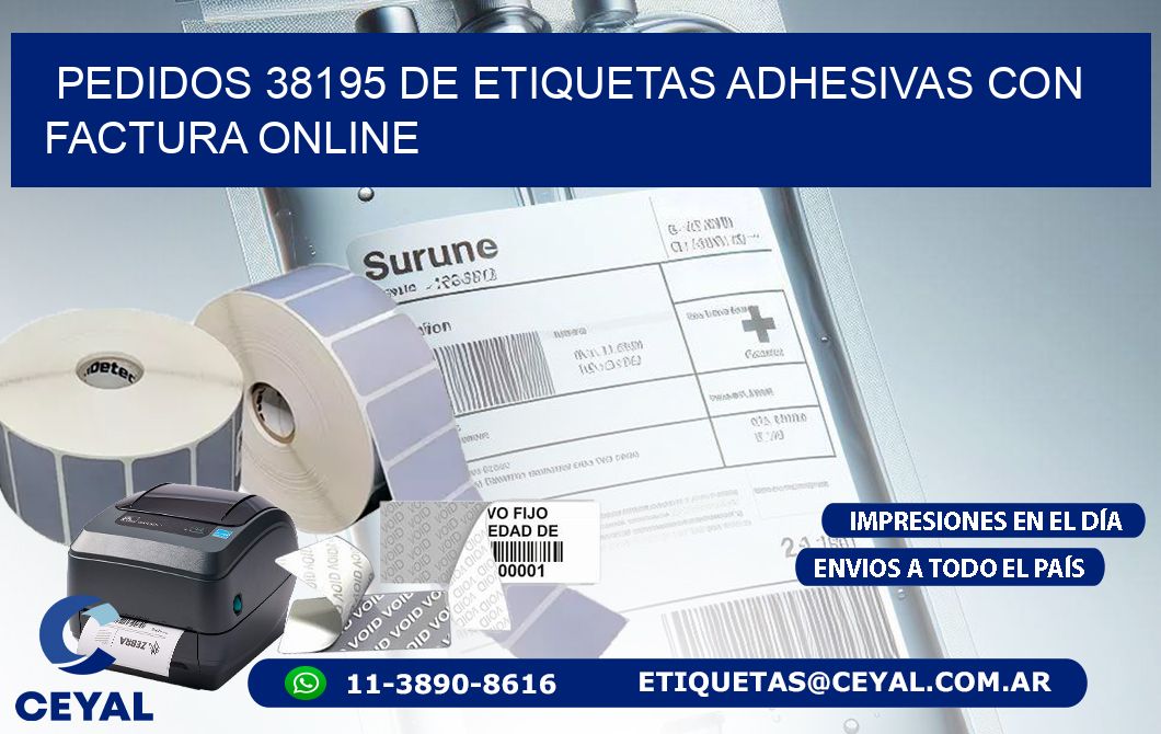 Pedidos 38195 de Etiquetas Adhesivas con Factura Online