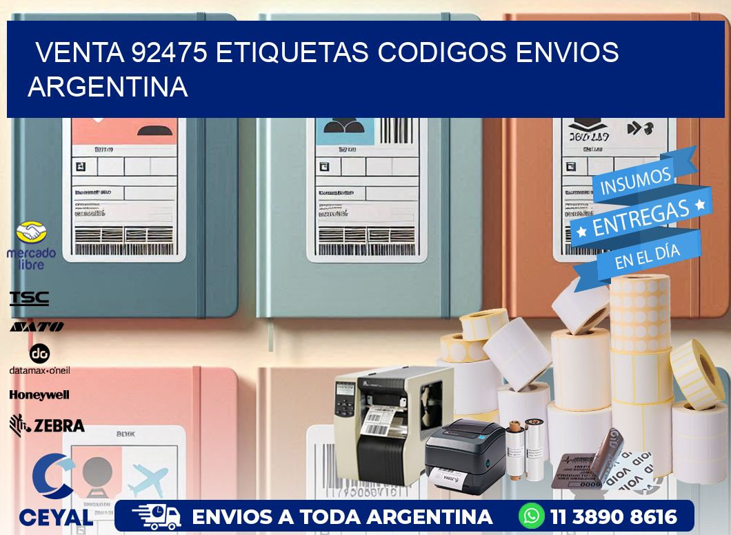 VENTA 92475 ETIQUETAS CODIGOS ENVIOS ARGENTINA