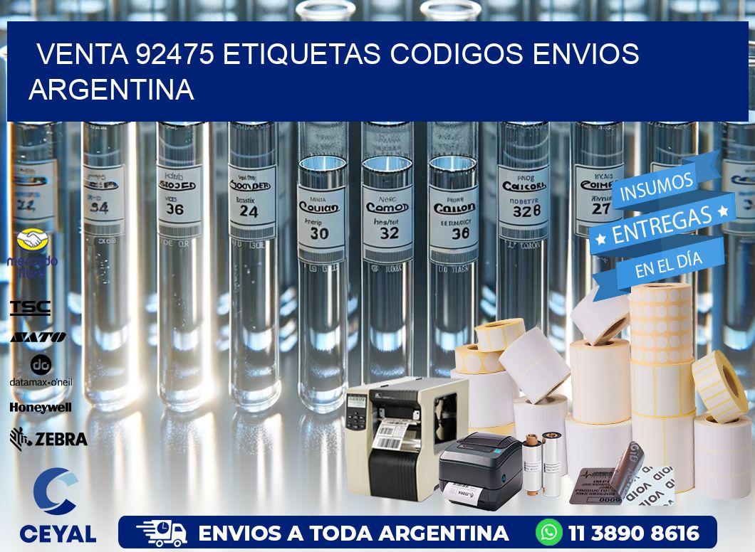 VENTA 92475 ETIQUETAS CODIGOS ENVIOS ARGENTINA