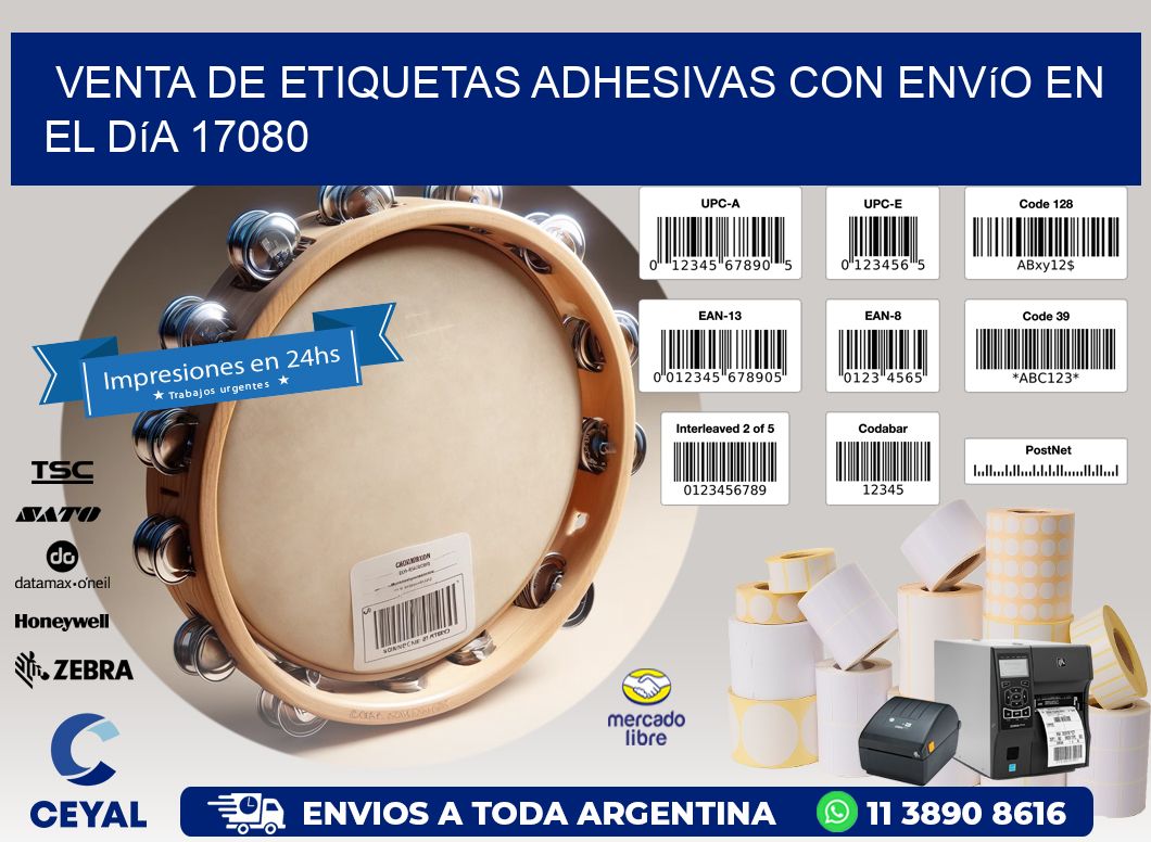 Venta de Etiquetas Adhesivas con Envío en el Día 17080