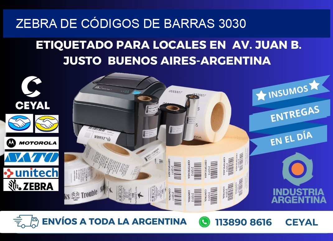 ZEBRA DE CÓDIGOS DE BARRAS 3030