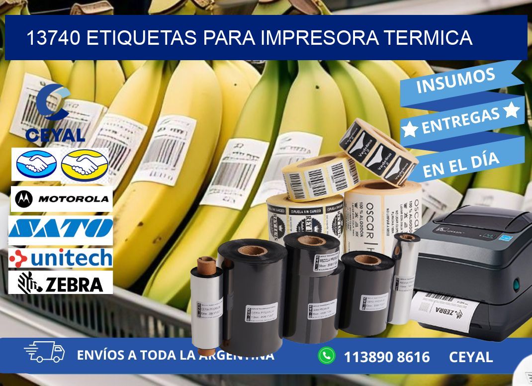 13740 ETIQUETAS PARA IMPRESORA TERMICA
