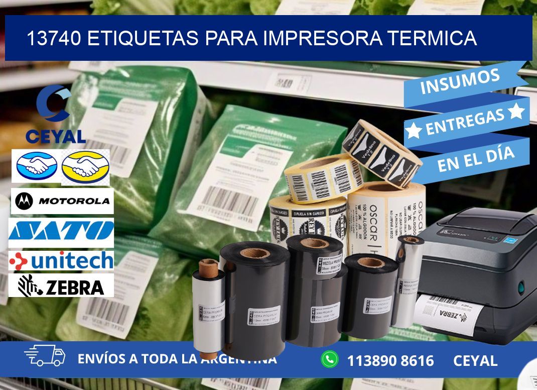 13740 ETIQUETAS PARA IMPRESORA TERMICA