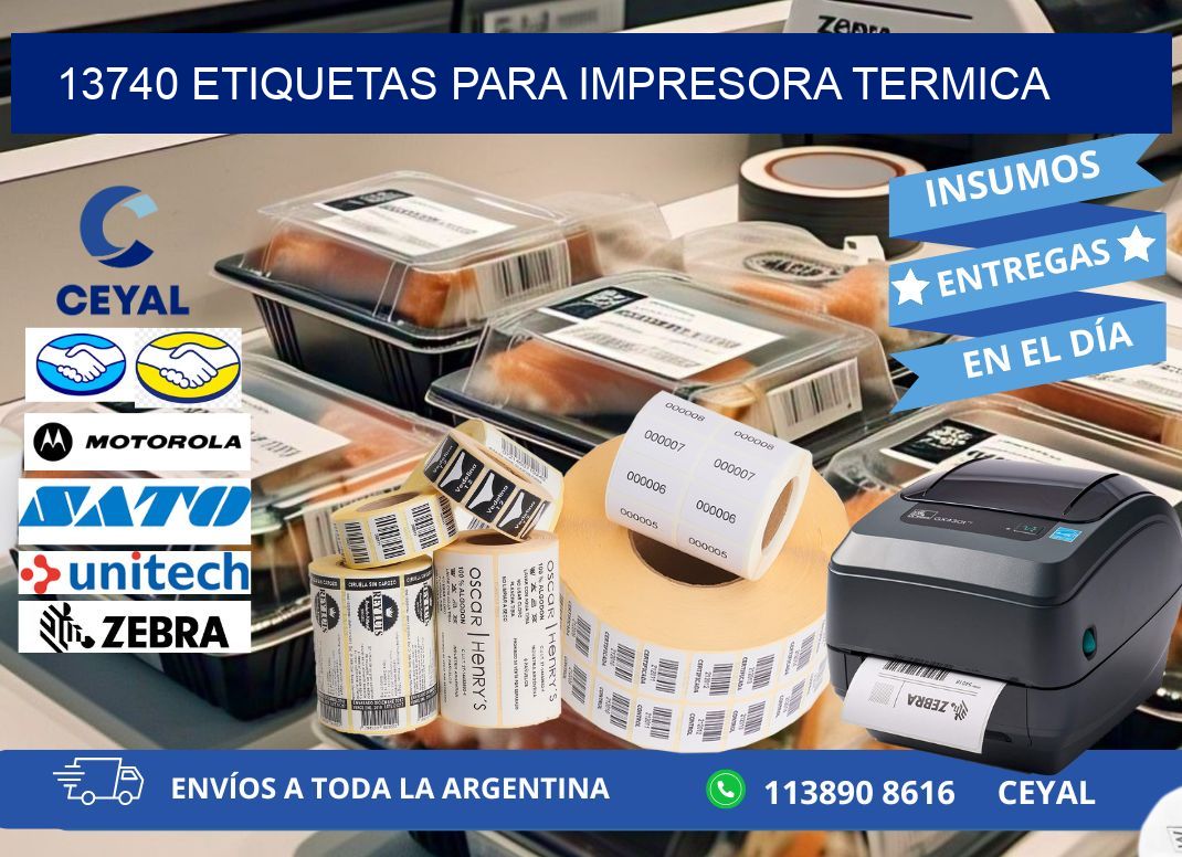 13740 ETIQUETAS PARA IMPRESORA TERMICA