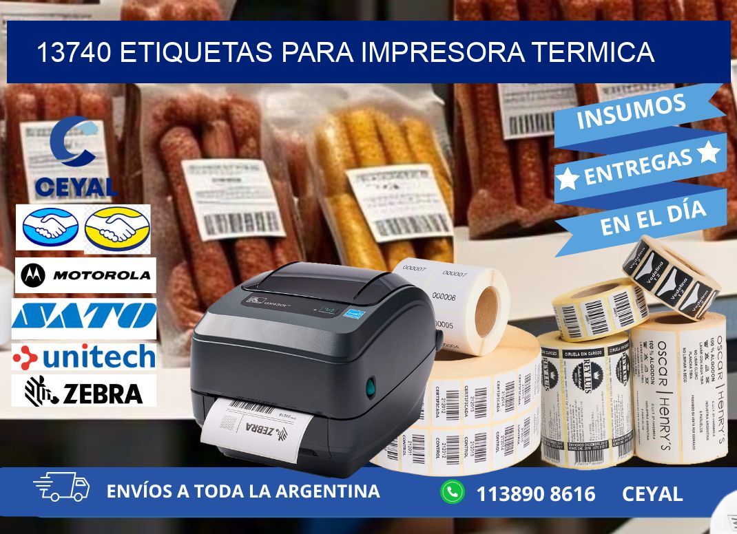 13740 ETIQUETAS PARA IMPRESORA TERMICA