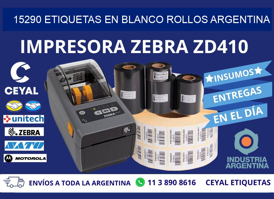 15290 ETIQUETAS EN BLANCO ROLLOS ARGENTINA
