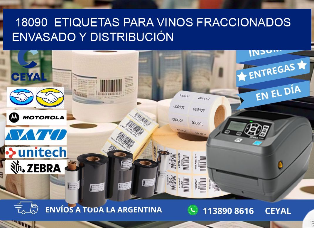 18090  ETIQUETAS PARA VINOS FRACCIONADOS ENVASADO Y DISTRIBUCIÓN