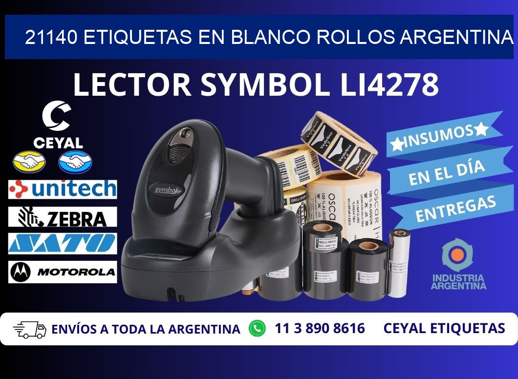21140 ETIQUETAS EN BLANCO ROLLOS ARGENTINA