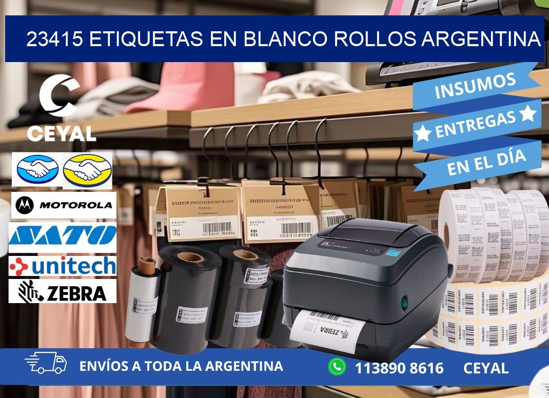 23415 ETIQUETAS EN BLANCO ROLLOS ARGENTINA