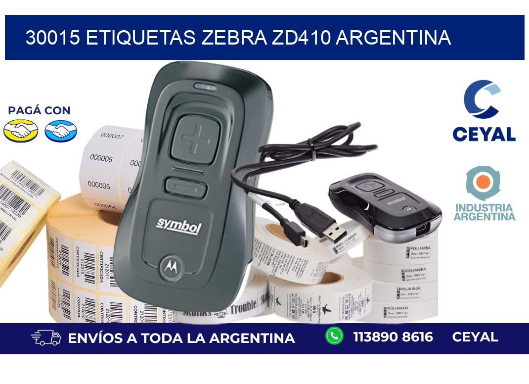 30015 etiquetas zebra zd410 argentina