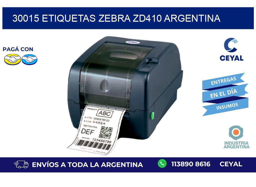 30015 etiquetas zebra zd410 argentina