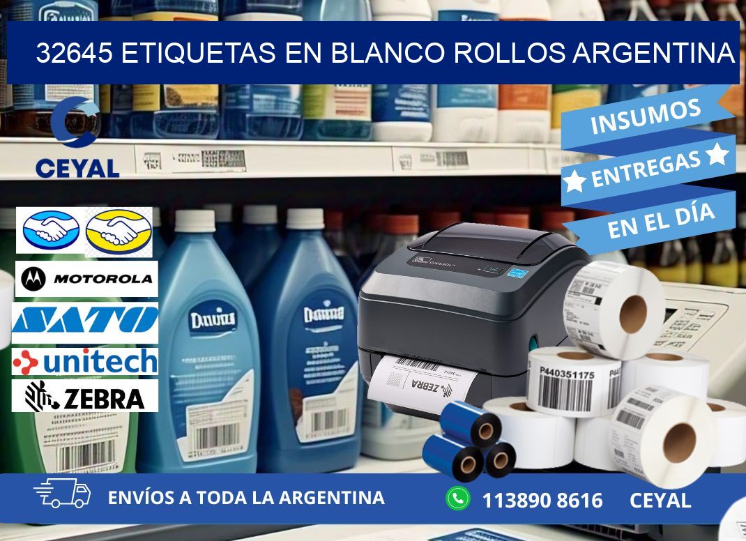 32645 ETIQUETAS EN BLANCO ROLLOS ARGENTINA