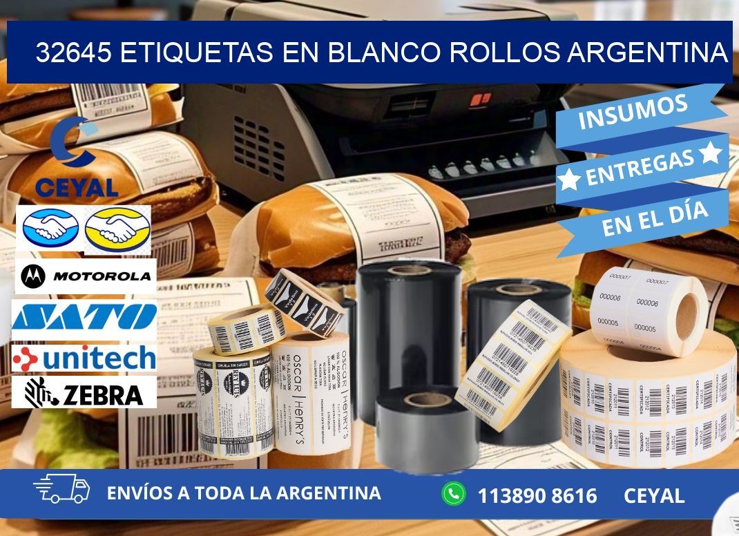 32645 ETIQUETAS EN BLANCO ROLLOS ARGENTINA