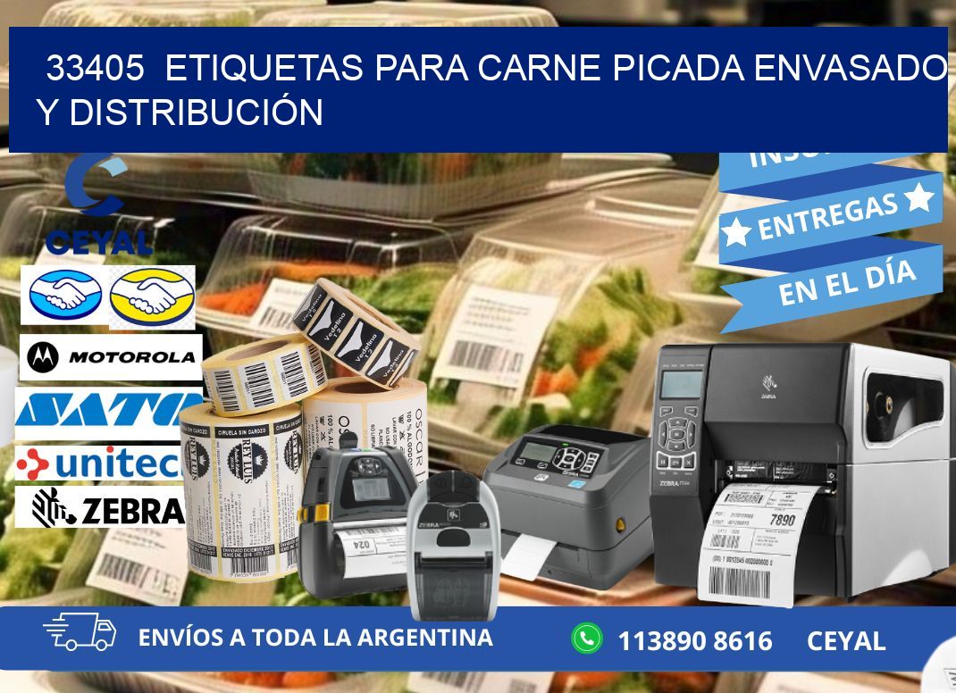 33405  ETIQUETAS PARA CARNE PICADA ENVASADO Y DISTRIBUCIÓN