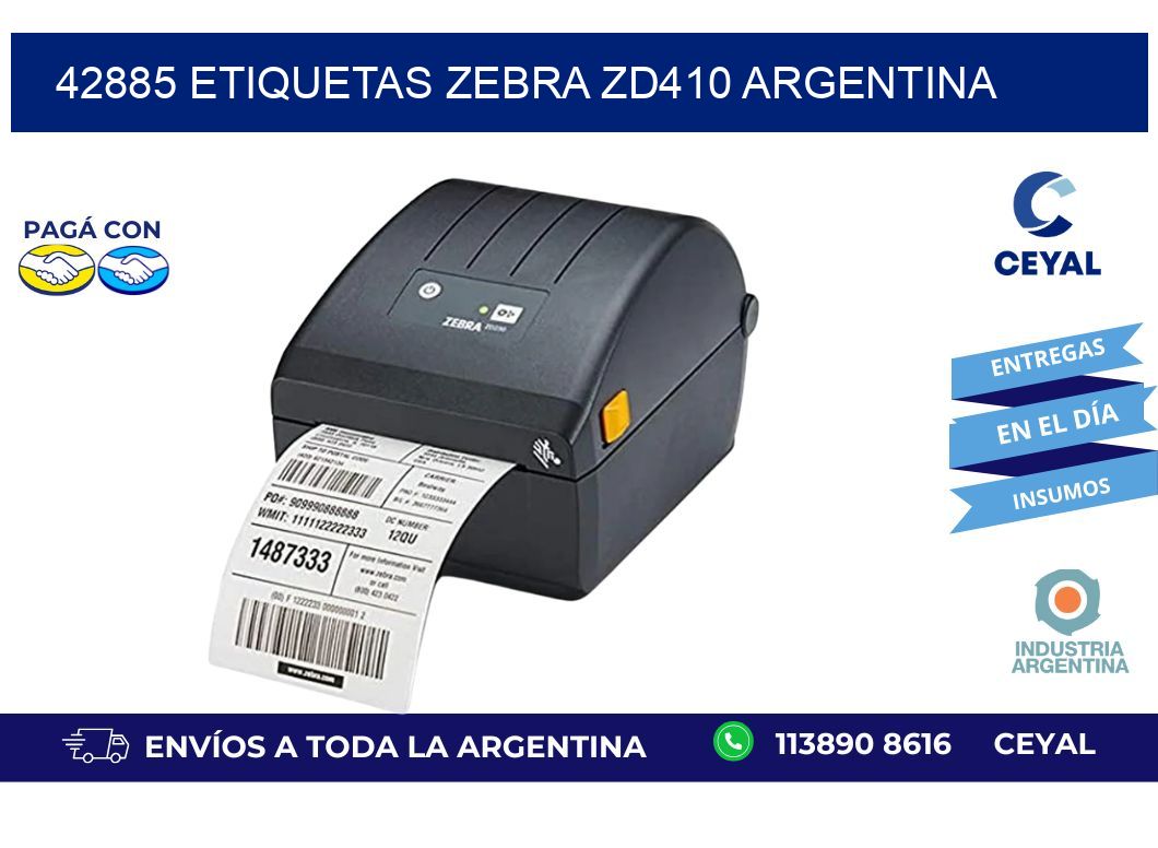 42885 etiquetas zebra zd410 argentina