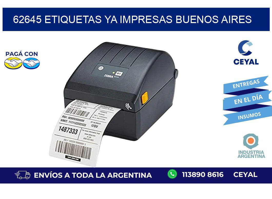 62645 ETIQUETAS YA IMPRESAS BUENOS AIRES