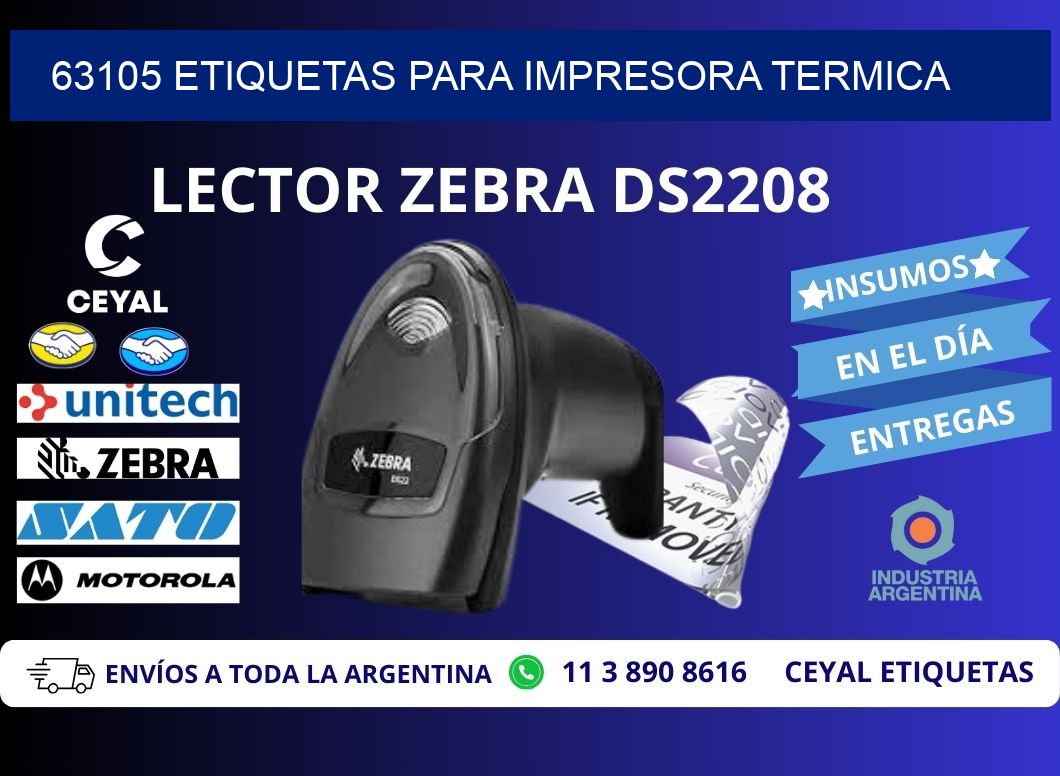 63105 ETIQUETAS PARA IMPRESORA TERMICA
