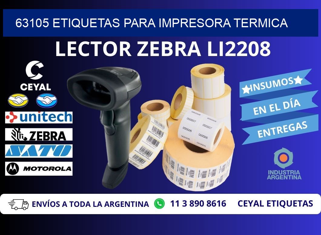 63105 ETIQUETAS PARA IMPRESORA TERMICA