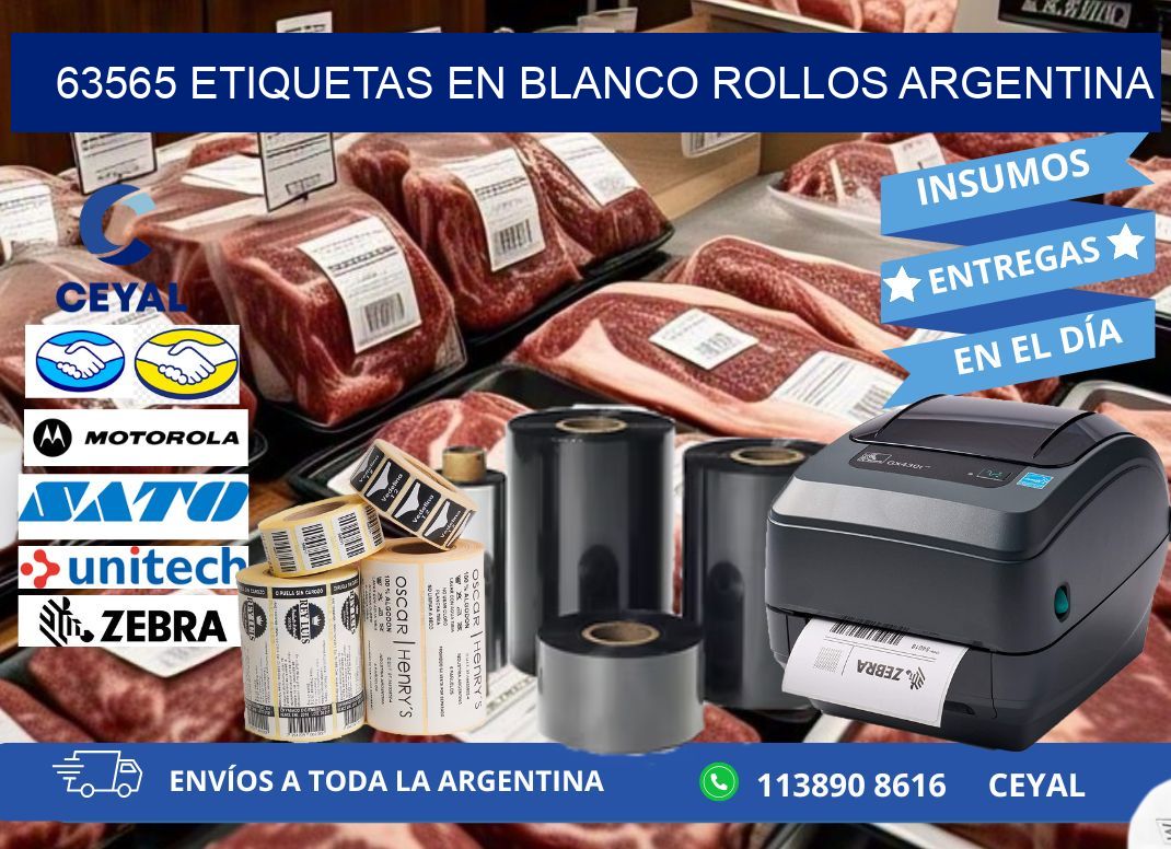 63565 ETIQUETAS EN BLANCO ROLLOS ARGENTINA