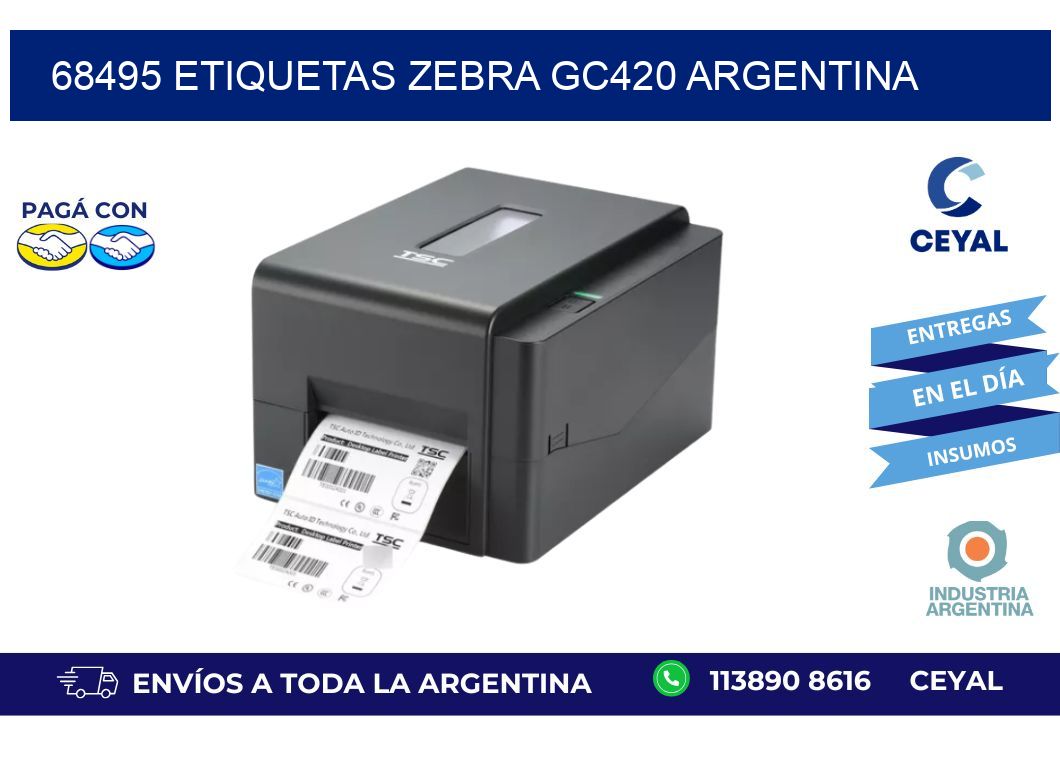 68495 etiquetas zebra gc420 argentina