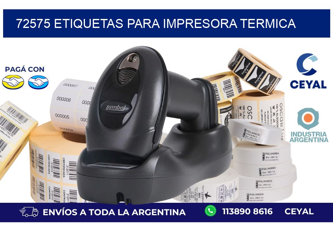 72575 ETIQUETAS PARA IMPRESORA TERMICA