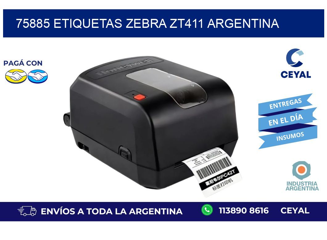 75885 etiquetas zebra zt411 argentina
