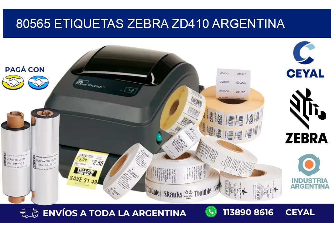 80565 etiquetas zebra zd410 argentina