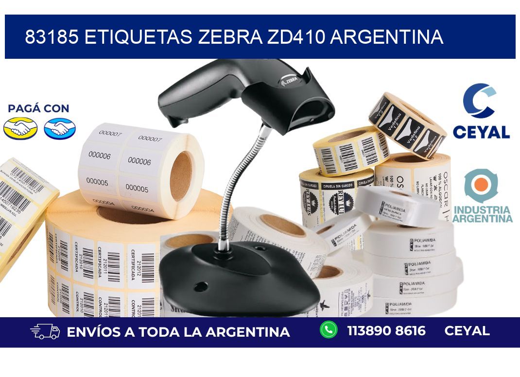83185 etiquetas zebra zd410 argentina