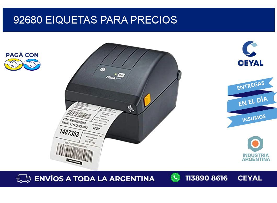 92680 EIQUETAS PARA PRECIOS