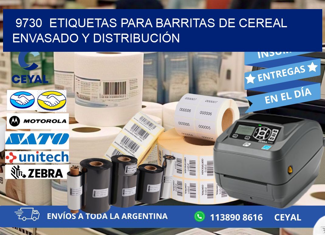 9730  ETIQUETAS PARA BARRITAS DE CEREAL ENVASADO Y DISTRIBUCIÓN