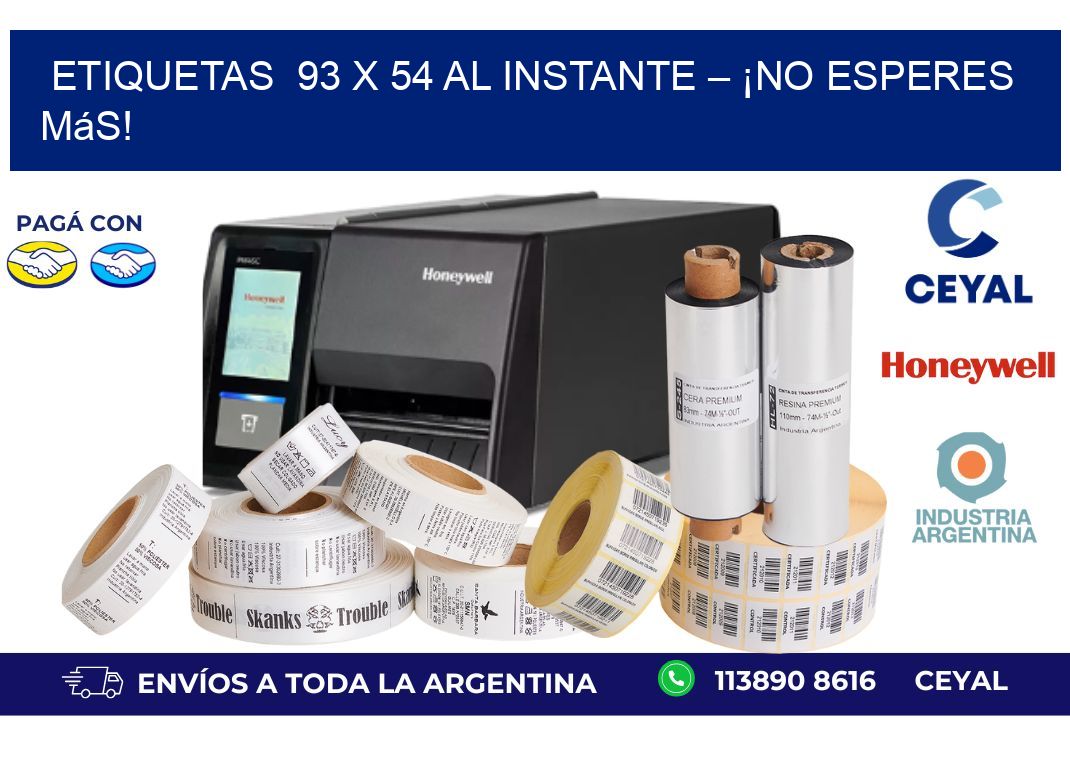 Etiquetas  93 x 54 al Instante – ¡No Esperes Más!